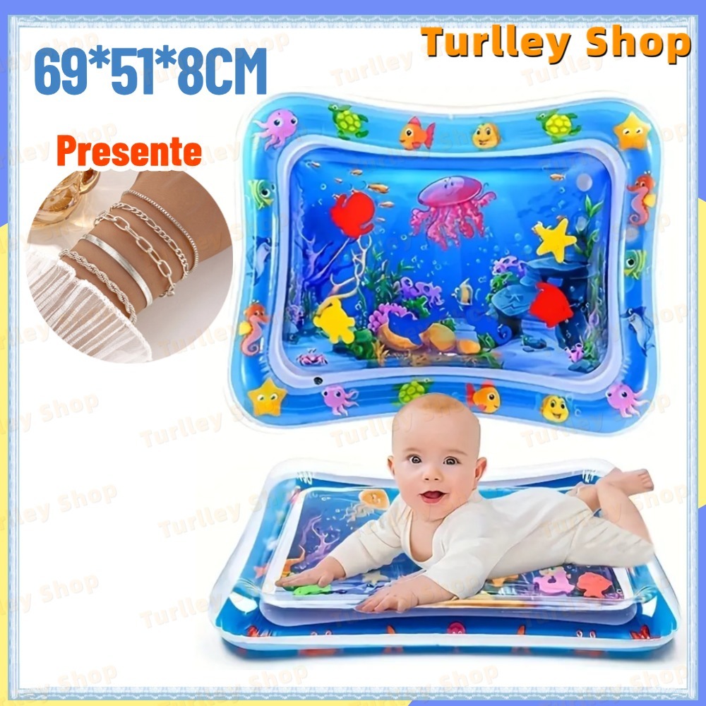 Tapete Infantil Bebê Inflável Água Atividades Sensorial Almofada Menino e Menina