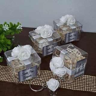 Kit 40 Lembranças Personalizadas l Prata l Branco l Aniversário l 15 anos l Casamento l Madrinhas em Oferta na Shopee