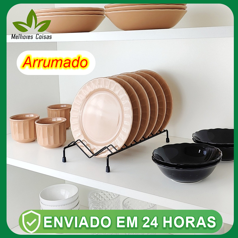 Suporte Organizador Para Pratos Vertical Armario Cozinha