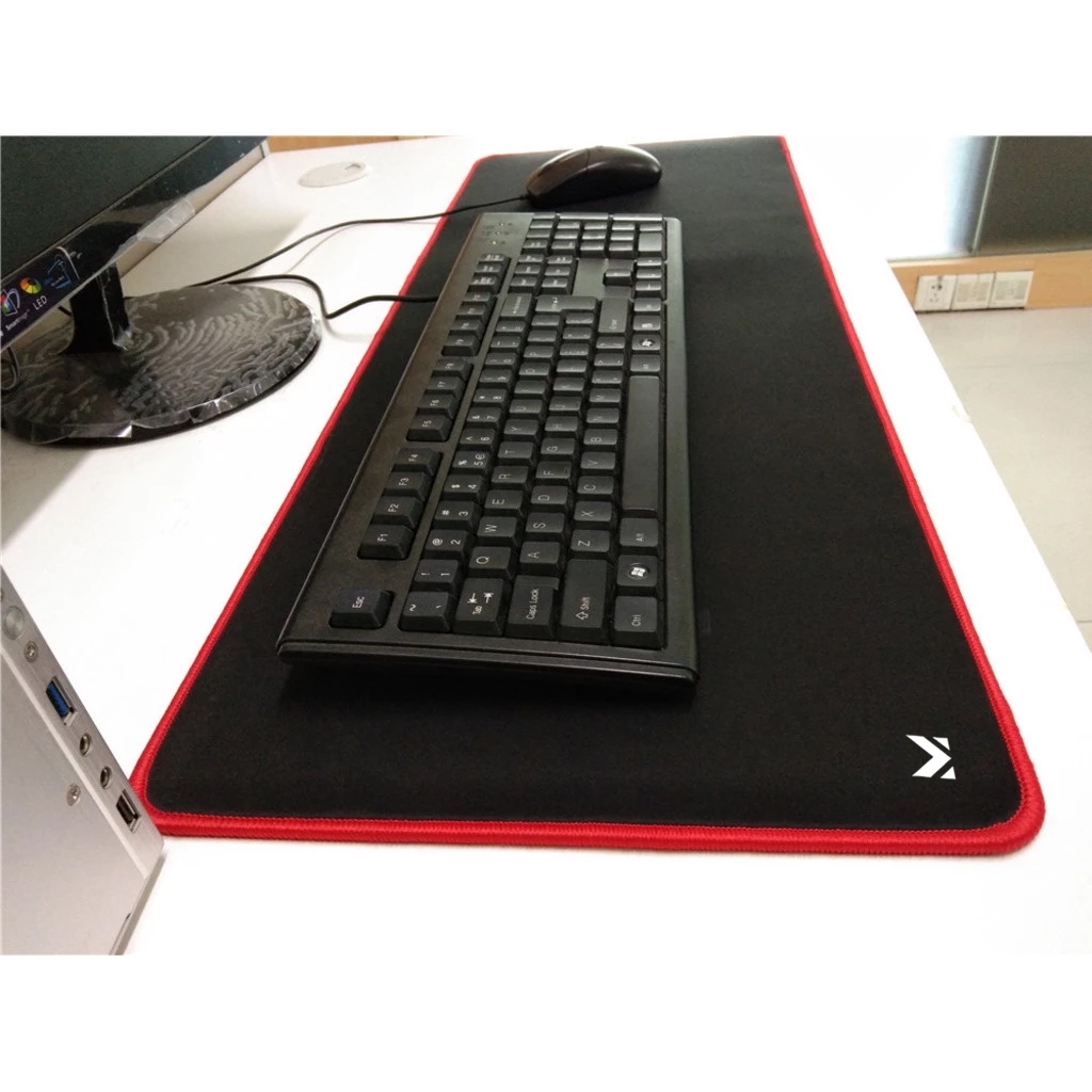 Mouse Pad Gamer Muleka Speed p/ Desktop Borda Costurada Sintético Liso Vermelho