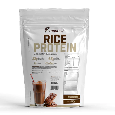 Whey Rice Protein 1kg Thunder Whey Protein Vegano Zero Lactose Proteína do Arroz Vários sabores