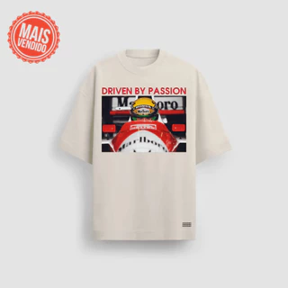 Camiseta Masculina Oversized Premium 20.1 Estilo Street Wear Estampa Ayrton Senna Driven By Passion