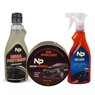 Cera Revitalizadora + Mega Pretinho Brilho mais Intenso + Multiuso limpeza interna em Oferta na Shopee