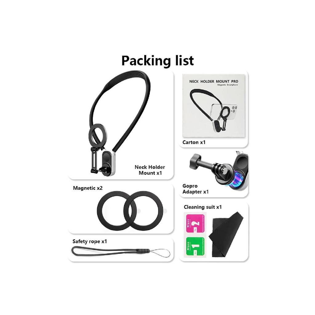 Suporte Magnético Alça De Pescoço Celular Selfie Neck Mount