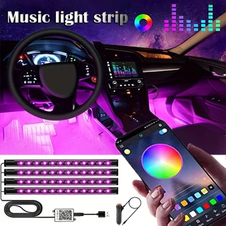 Fita LED Neon Automotiva RGB 7 Cores com Controle para Interior do Carro em Oferta na Shopee