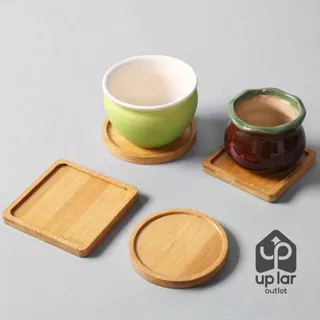 Kit Porta Copo 4 Peças Suporte Apoio Madeira para Copos Xícaras Canecas