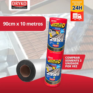 Fita Adesiva De Manta asfáltica adesiva Aluminizada Dryko - 90cm x 10m - VEDATUDO DRYKO