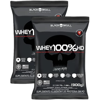 Kit 2 Whey 100% Concentrado HD Refil Blackskull