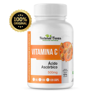 Alto teor de Vitamina C / 500mg / 120 cáps / Imunidade