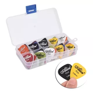 Kit 50 Palhetas Alice P/ Guitarra Violão E Baixo - Caixa -50 Unidades - Cores e Espessura Sortidas