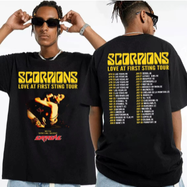 Camiseta Scorpions rock banda fã Adulto/Infantil Lançamento Unissex Em Algodao