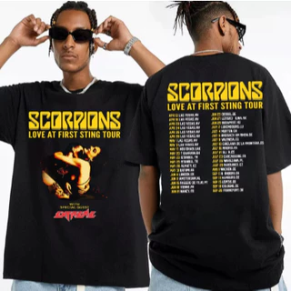 Camiseta Scorpions rock banda fã Adulto/Infantil Lançamento Unissex Em Algodao