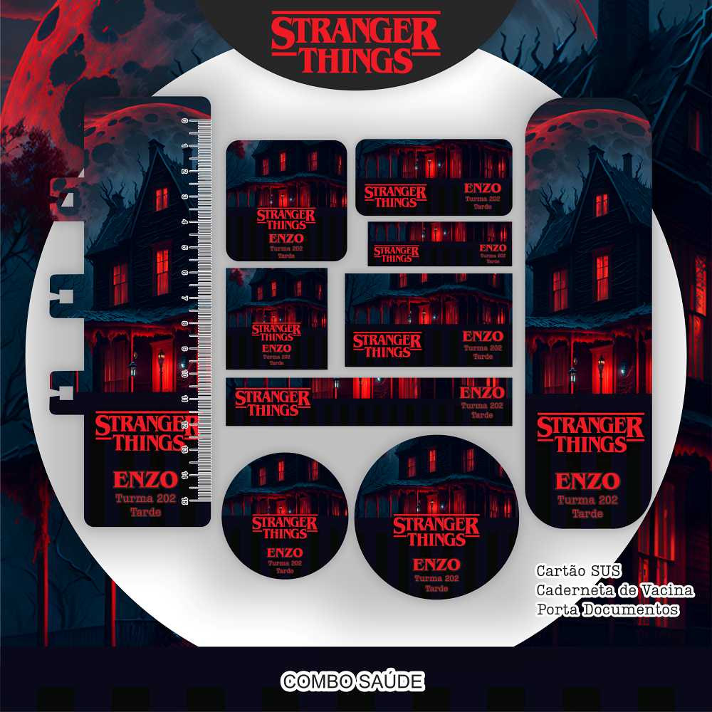 ETIQUETAS ESCOLARES PERSONALIZADAS TEMA STRANGER THINGS | Shopee Brasil