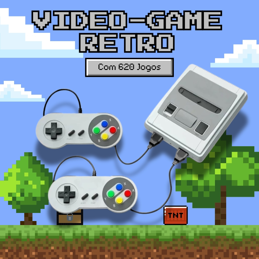 Mini Vídeo-Game Super Mini SFC Console Retrô Com 620 Jogos Clássicos ...