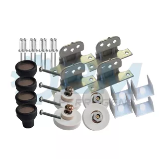 Kit Box Banheiro Acrílico Roldana Puxador 2 Portas Completo