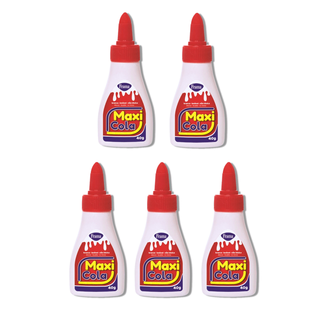 Kit Cola Branca Maxi 40g - 5 ou 10 Unidades - Cola Escolar | Shopee Brasil