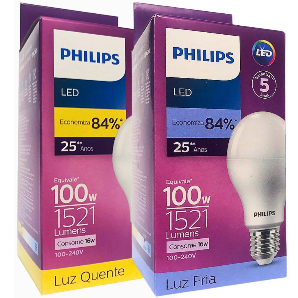 PHILIPSMR16 ExpertColorLED6.7W 10個 Lâmpada Led Philips 16W Bivolt E27 A65 1521 Lumens Branco Quente e