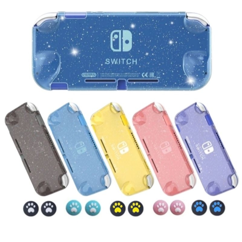 Capa Case com Glitter TPU Macio Transparente para Nintendo Switch Lite