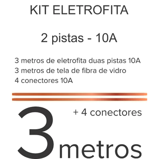 Kit Eletrofita 2 pistas (10A): 3 metros + 4 conectores