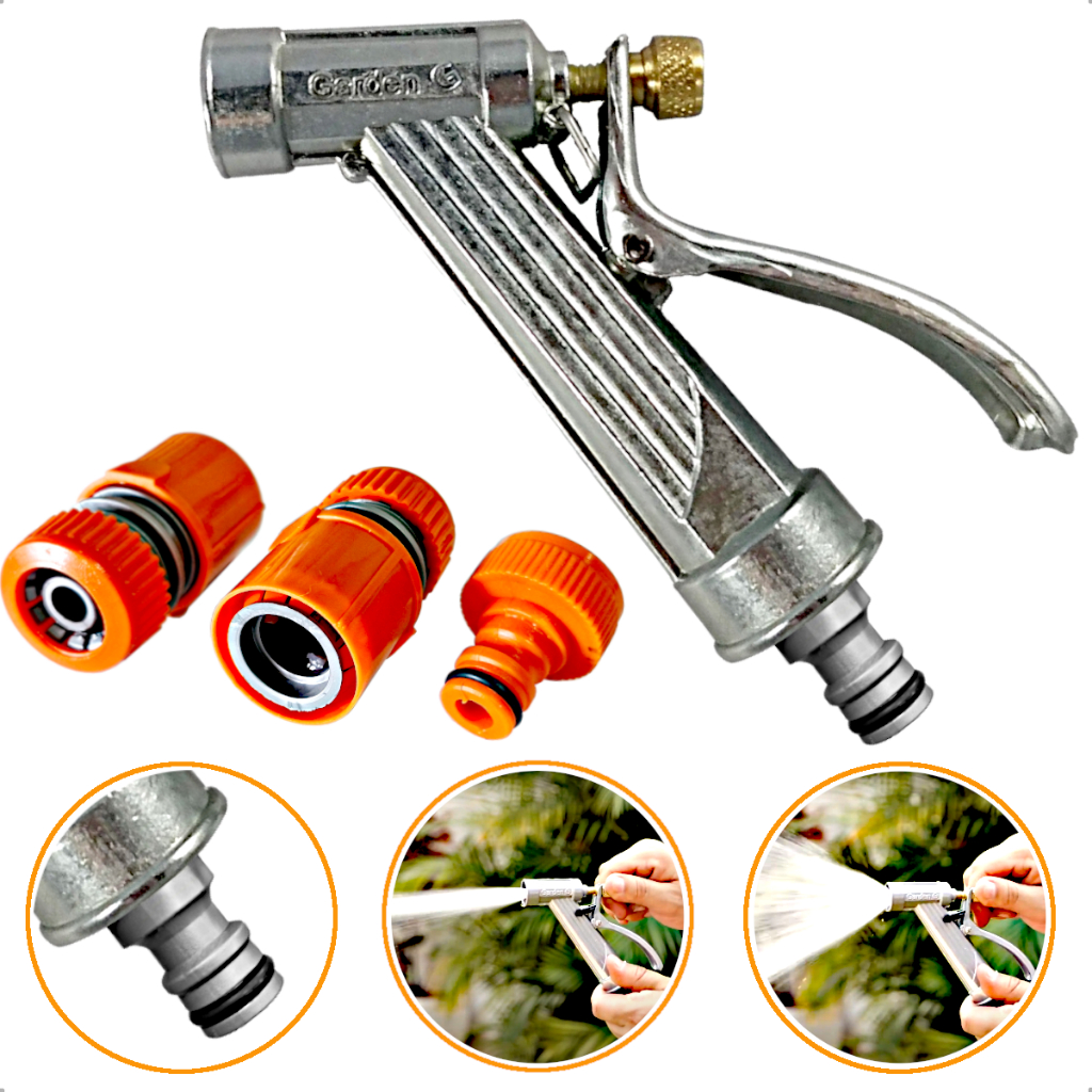 Kit Esguicho De Metal Para Mangueira De Jardim com Engate Rápido ...