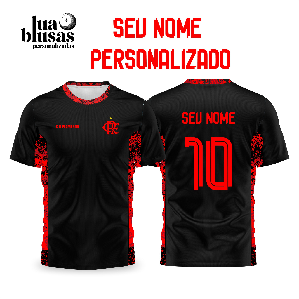 Nova camisa Flamengo personalizada com nome e número blood