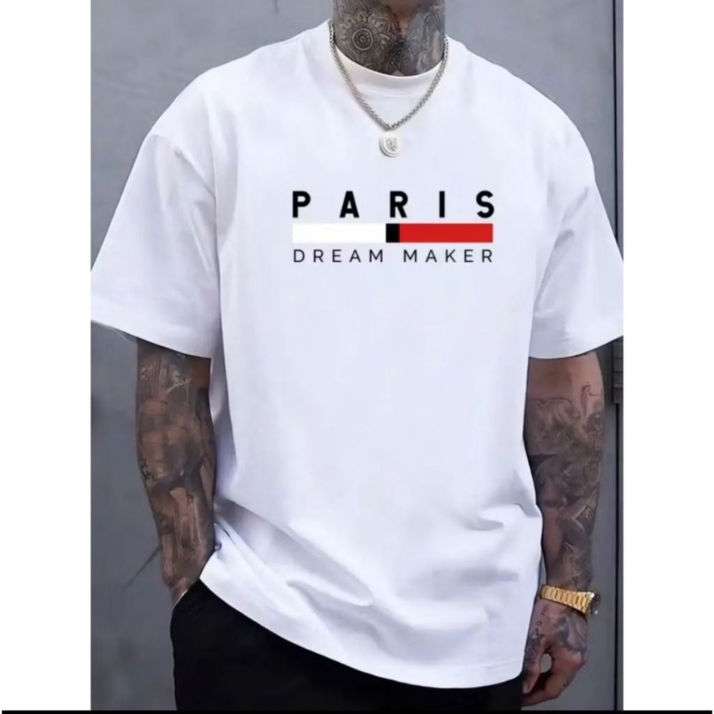 Camiseta Masculina Estampada Paris StreetWear Camisa Básica Malha 30.1