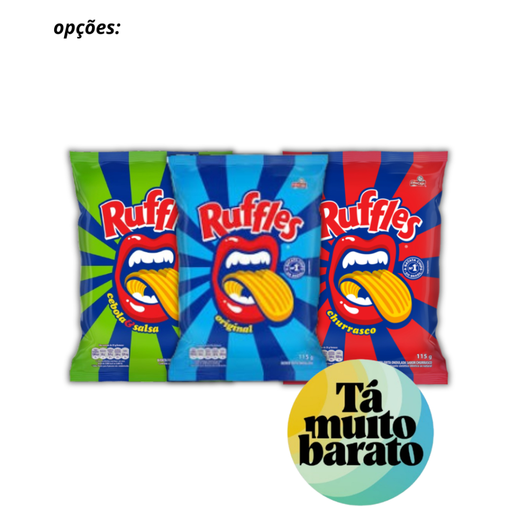 Batata Frita Ondulada Elma Chips Ruffles 🍟 - Pacote de 115g opções ...