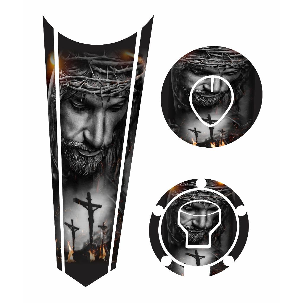 Kit Adesivos jesus religioso para tanque de moto | Shopee Brasil