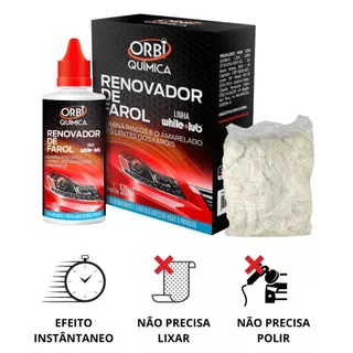 Renovador de Farol Tira Amarelado Aspecto Fosco e Riscos Orbi Revitalizador 50ml + Estopa em Oferta na Shopee