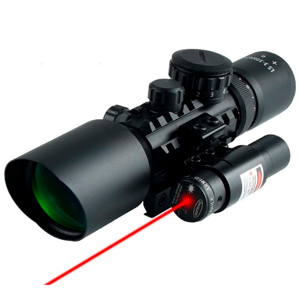 Luneta Telescópica M9 3-10x42EG Carabina Longo Alcance trilho 11&20mm c ...