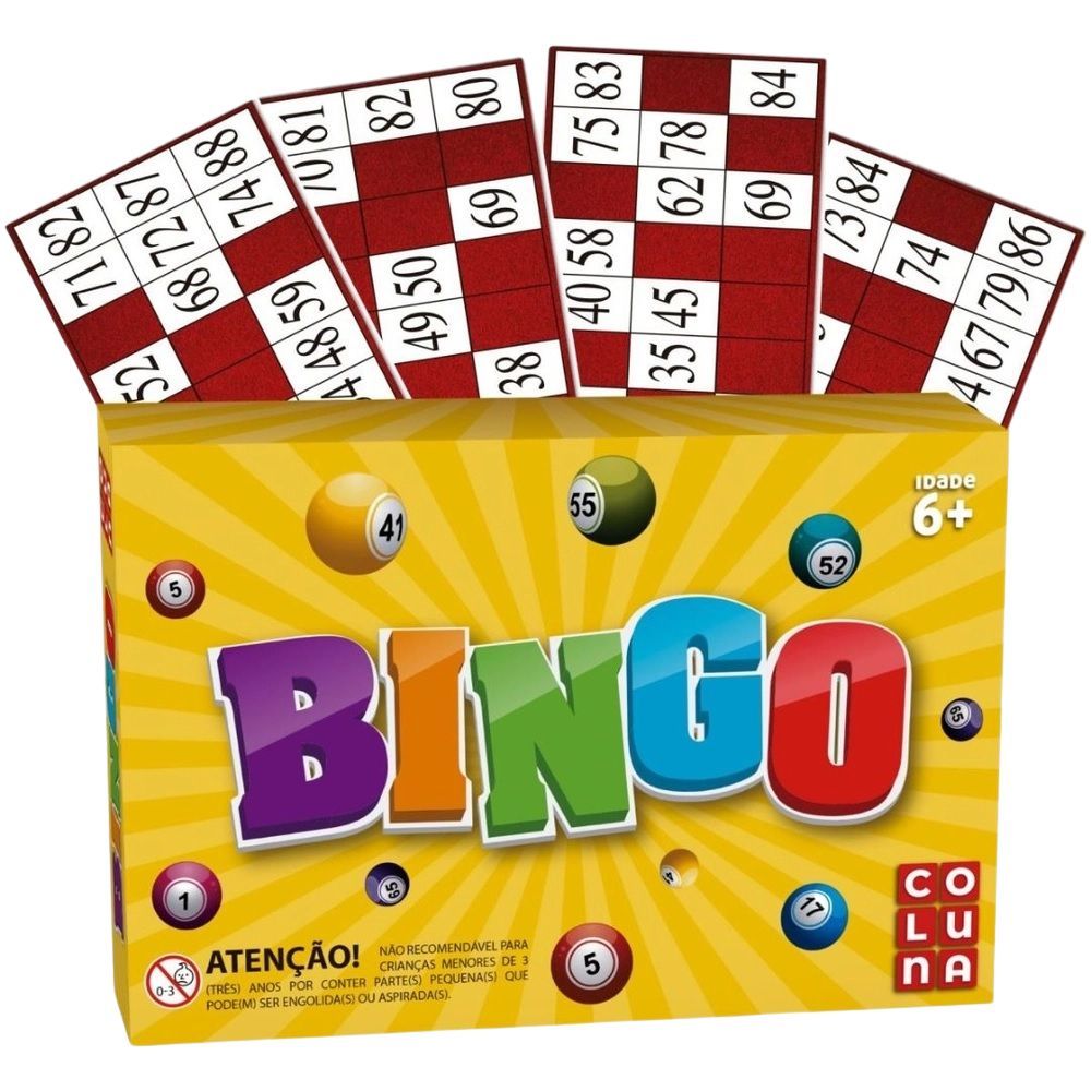 Bingo Jogo de Bingo Tabuleiro Brinquedo Infantil 24 Cartelas - Coluna ...