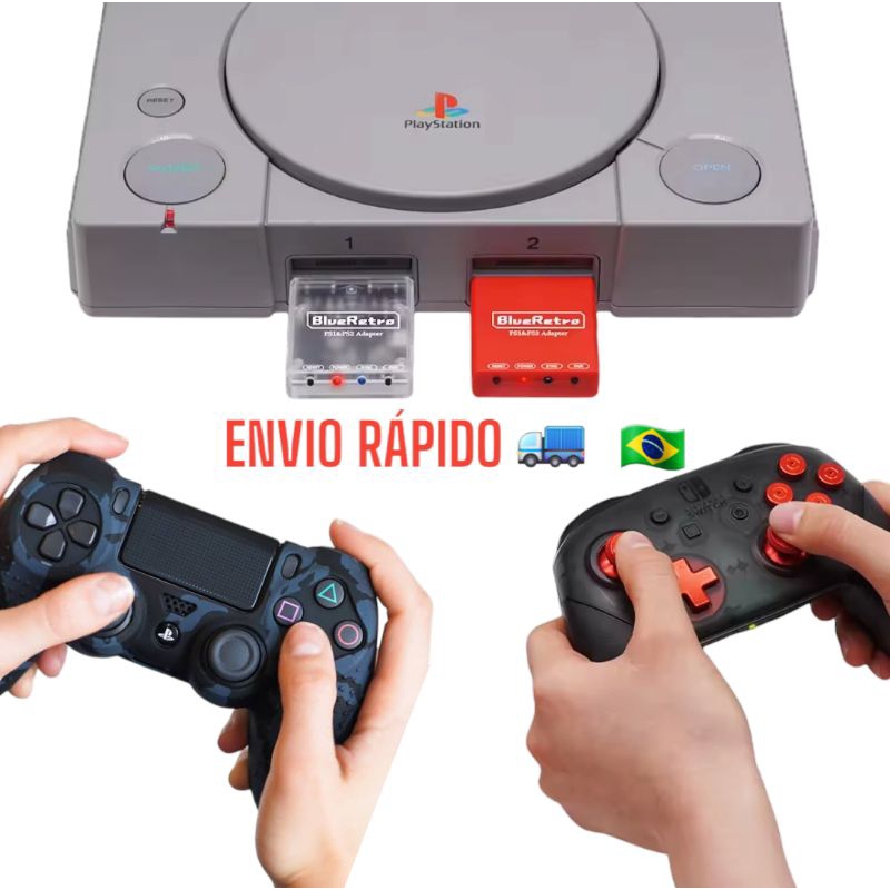 RetroScaler BlueRetro Adaptador de Controle Sem Fio para PS1/PS2 Compat 8bitdo PS4 PS5 Xbox Series X