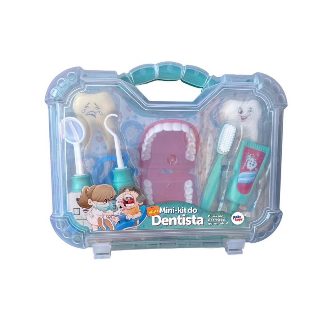 Brinquedo Infantil Maleta Grande Dentista Com Boca Verde