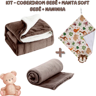 Kit 3 Itens Coberdrom sherpa bebê + Manta soft bebê + Naninha Muitas opções Oferta Imperdível em Oferta na Shopee