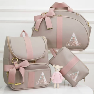 KIT BOLSA MATERNIDADE DE LUXO BORDADO - PERSONALIZADO (3PEÇAS)