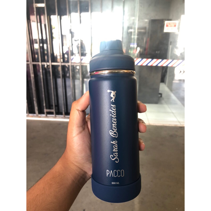 Garrafa PACCO 550ml + personalização com seu nome e case protetora ...