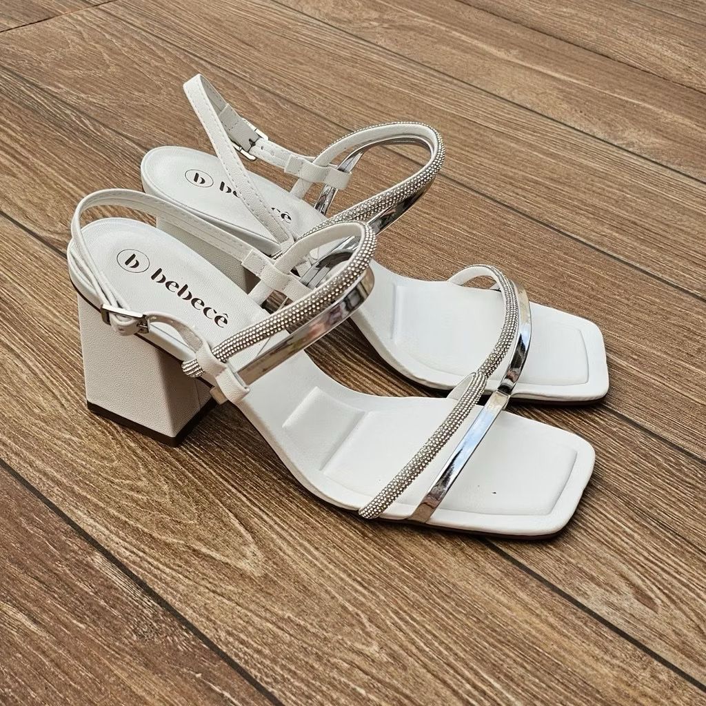 Sandália festa casamento branca salto confortável | Shopee Brasil