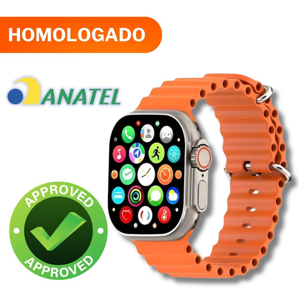 Relógio Smartwatch Original W69 49mm Compativel iPhone e Android Com 7 ...