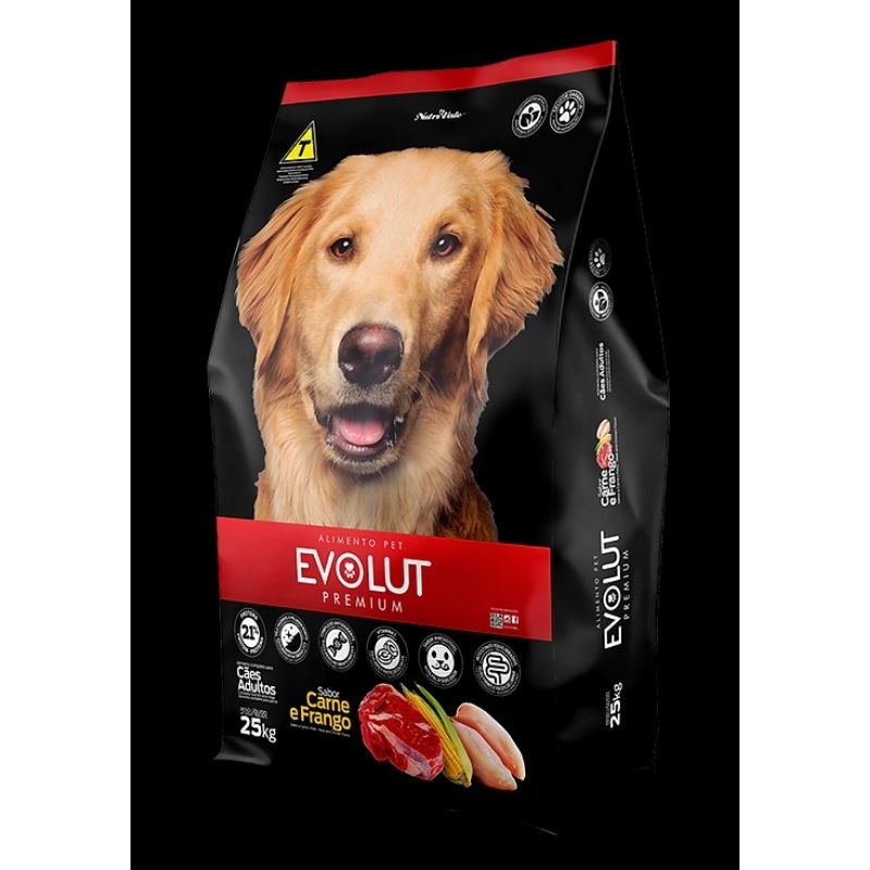 Ração Cães Adultos Carne e frango Evolut 10kg | Shopee Brasil