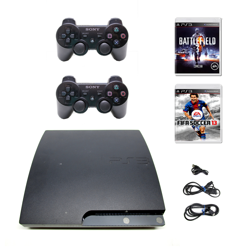 Sony PS3 online Slim 320GB Console - 4 Game Bundle, 2 Controllers CECH-2501B