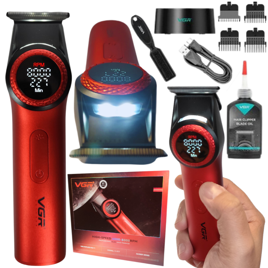 Máquina De Cortar Cabelo Profissional VGR V-977 Motor turbo 9.000