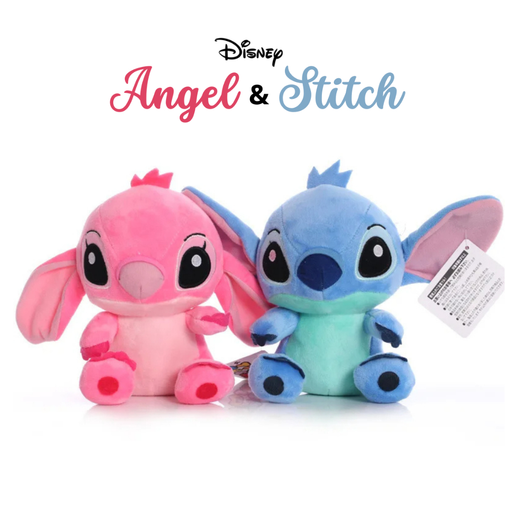 Kit Casal Lilo E Stitch E Angel Namorados Pelúcia Disney 20cm - Pronta ...