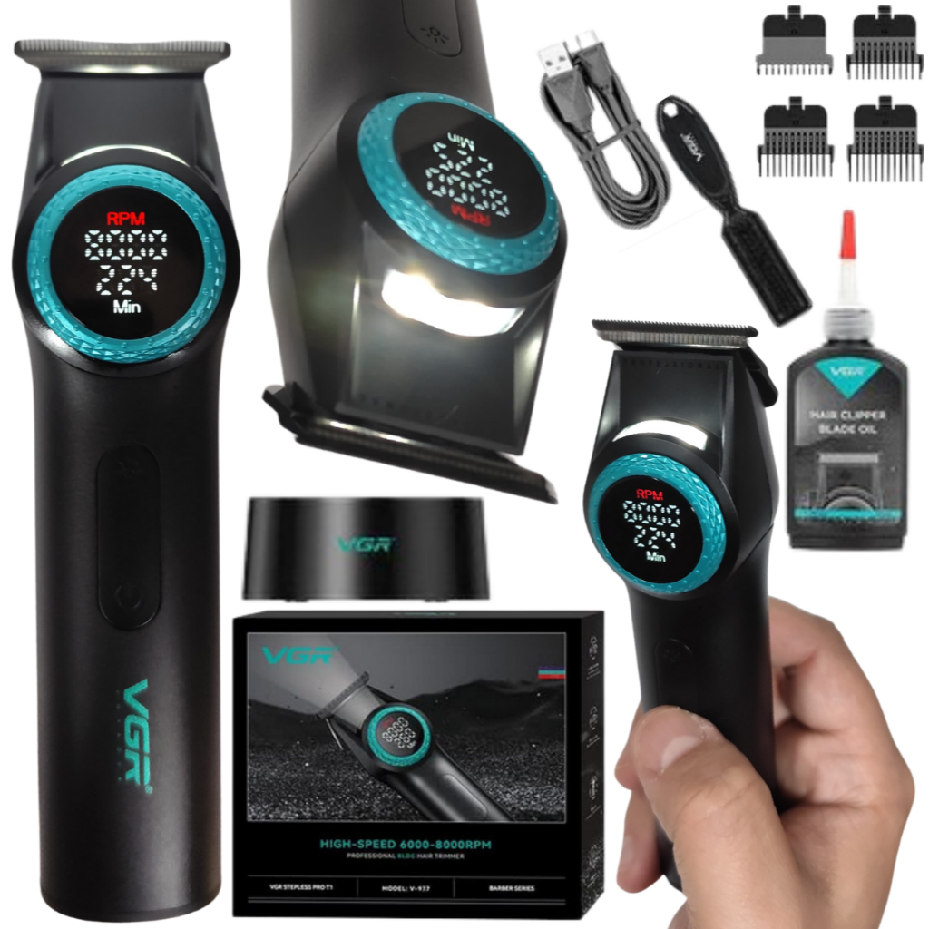 Máquina De Cortar Cabelo Profissional VGR V-977 Motor turbo 9.000
