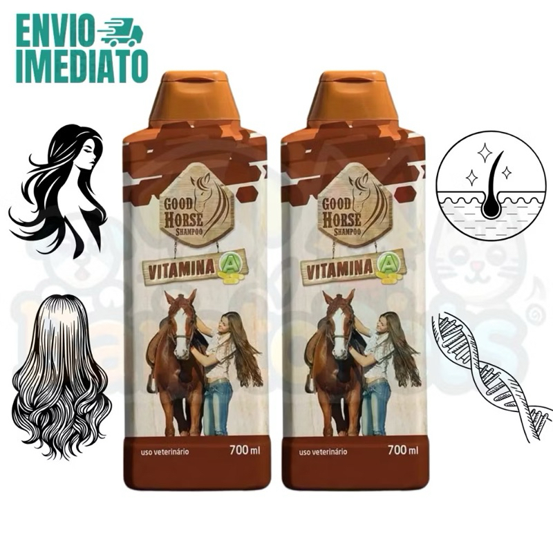 Shampoo de Cavalo Good Horse Com Vitamina A Para Crescer Cabelo ...