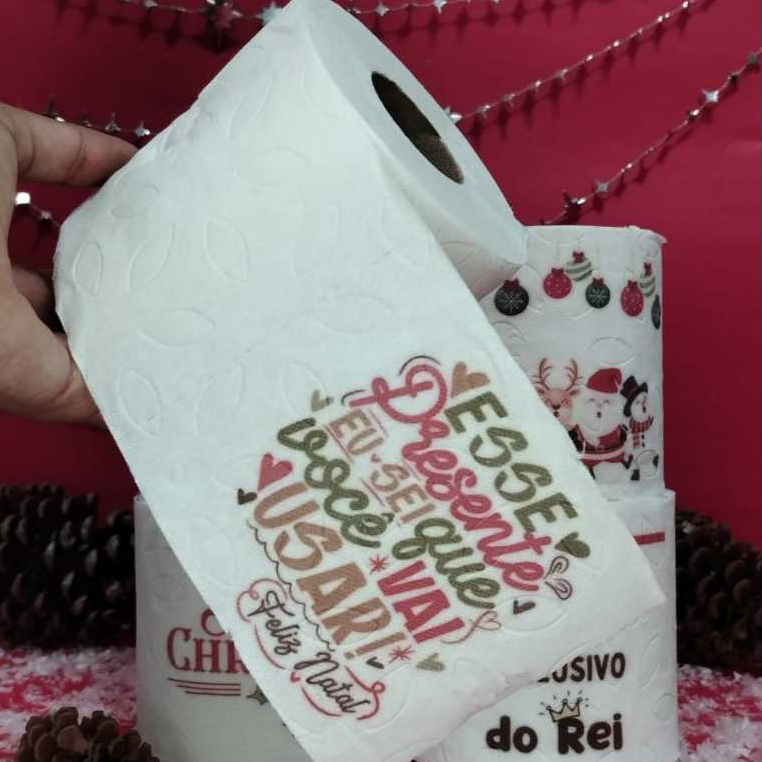 Presente engraçado natal papel higiênico personalizado divertido amigo secreto