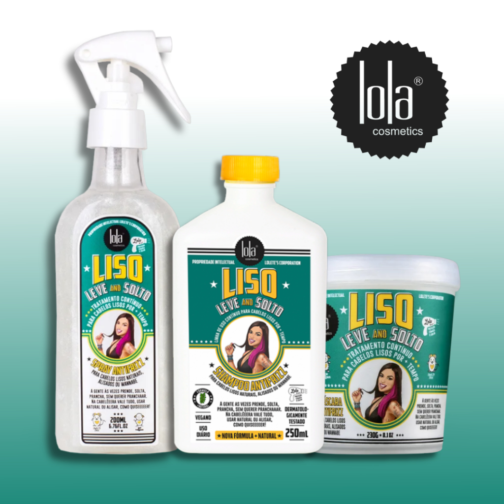 Kit Lola Cosmetics Liso, Leve and Solto (Shampoo, Spray Anti-Frizz e ...