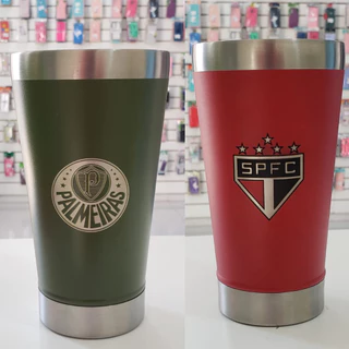 Copos Térmico 473ML (Com Tampa e Abridor) PERSONALIZADOS COM O TIME DO CORAÇÃO A ESCOLHA