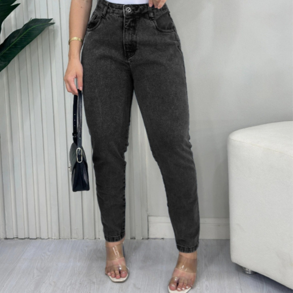 Calça Mom Jeans Calca Dins Cintura Alta Jeans Calca Feminina Dins