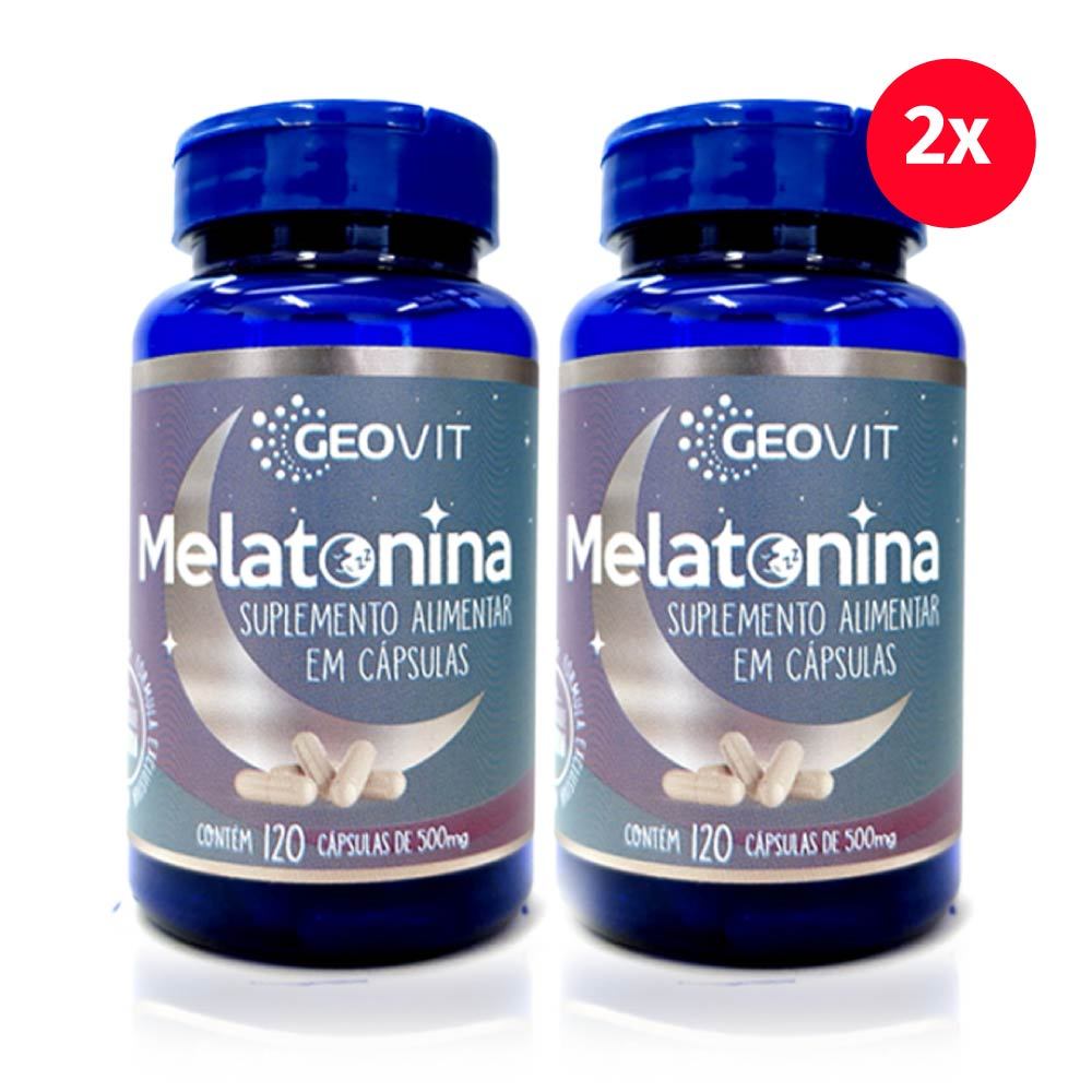 Kit 2x Melatonina 500mg 120 Cápsulas Suplemento Geovit | Shopee Brasil