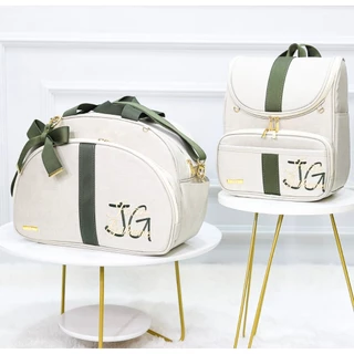 Kit Bolsa Maternidade 2 peças I Mochila Multifunção I Personalizado Luxo I Térmica